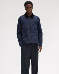 Fred Perry Cotton Caban Jacket - Dark Airforce | Fred Perry Jackets & Coats | JEANSTORE