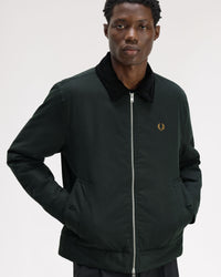 Fred Perry Cotton Caban Jacket - Night Green