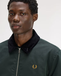 Fred Perry Cotton Caban Jacket - Night Green
