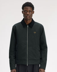 Fred Perry Cotton Caban Jacket - Night Green