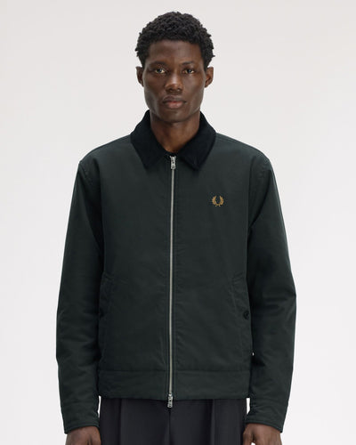 Fred Perry Cotton Caban Jacket - Night Green