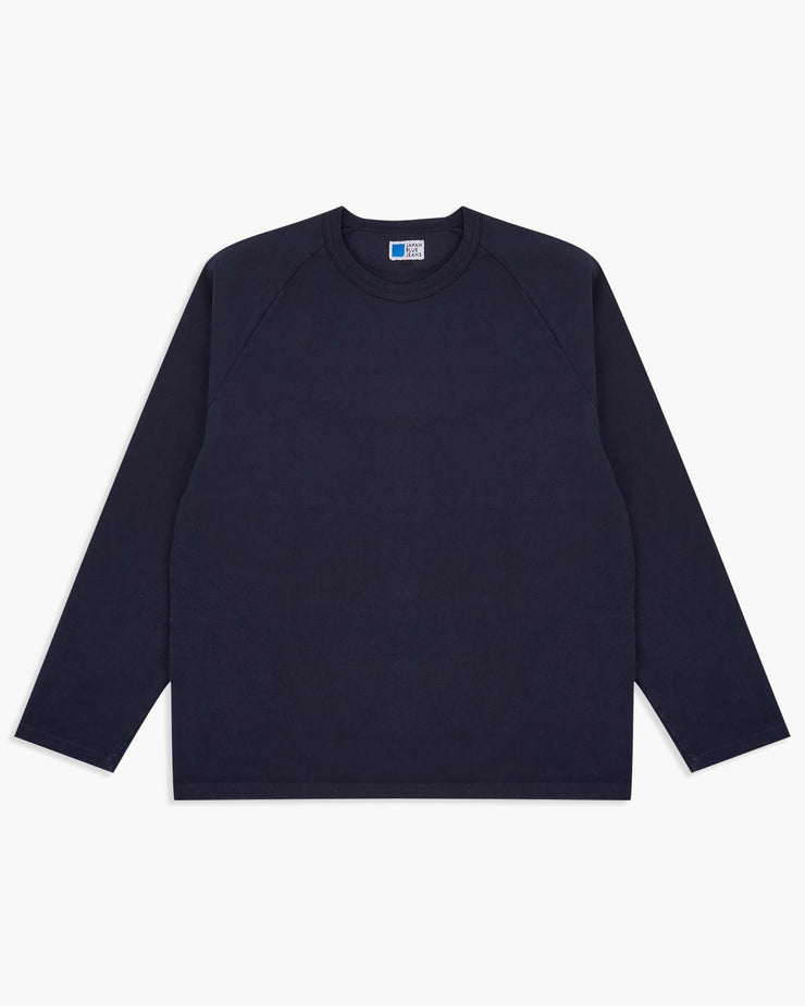 Japan Blue JBKN1001 Inlay Heavyweight L/S Tee - Navy | Japan Blue T Shirts | JEANSTORE