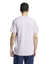 Adidas 3-Stripes Panel Tee - Silver Dawn / Powder Yellow | Adidas Originals T Shirts | JEANSTORE