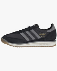 adidas sl72 rs trainers black from side against white background