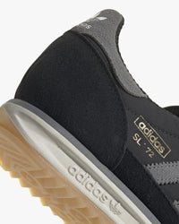 adidas sl72 rs trainers black suede and nylon upper detail close up