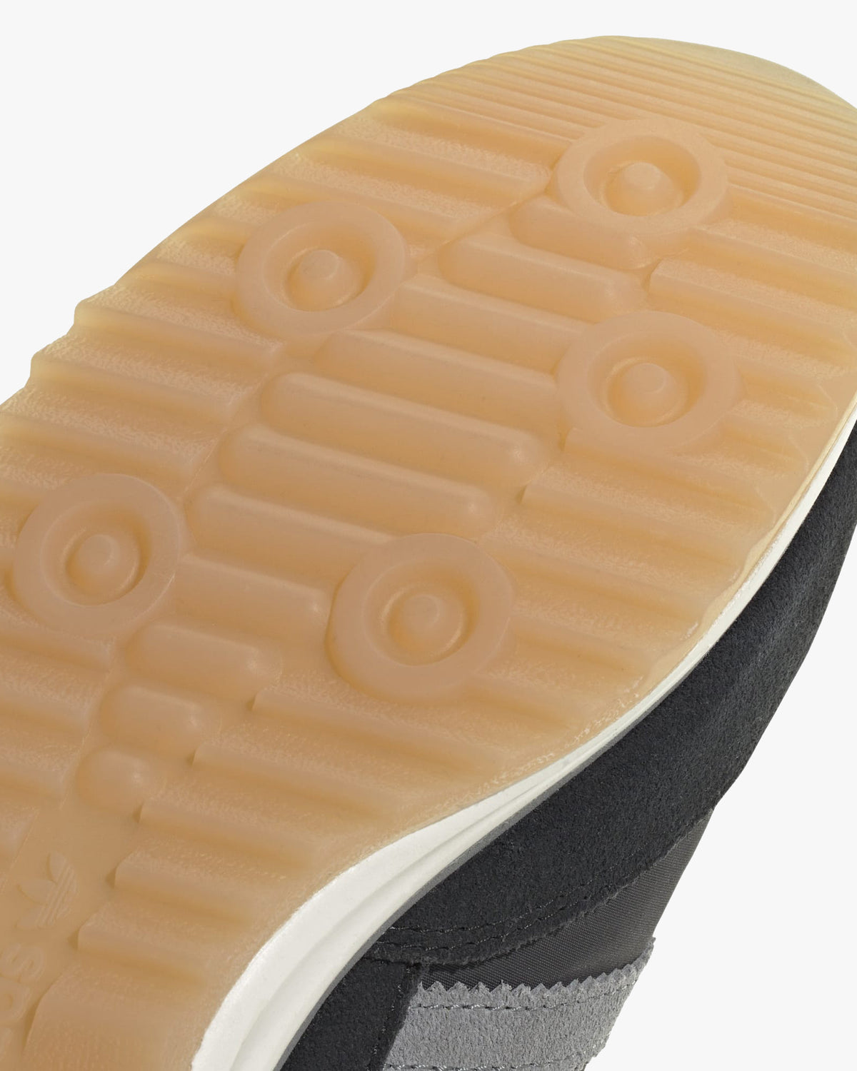 adidas sl72 rs trainers gum sole detail from below at an angle