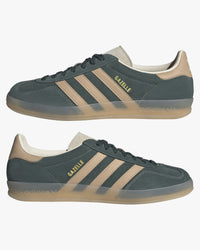 Adidas Gazelle Indoor - Shadow Green / Warm Sandstone / Wonder White | Adidas Originals Trainers | JEANSTORE