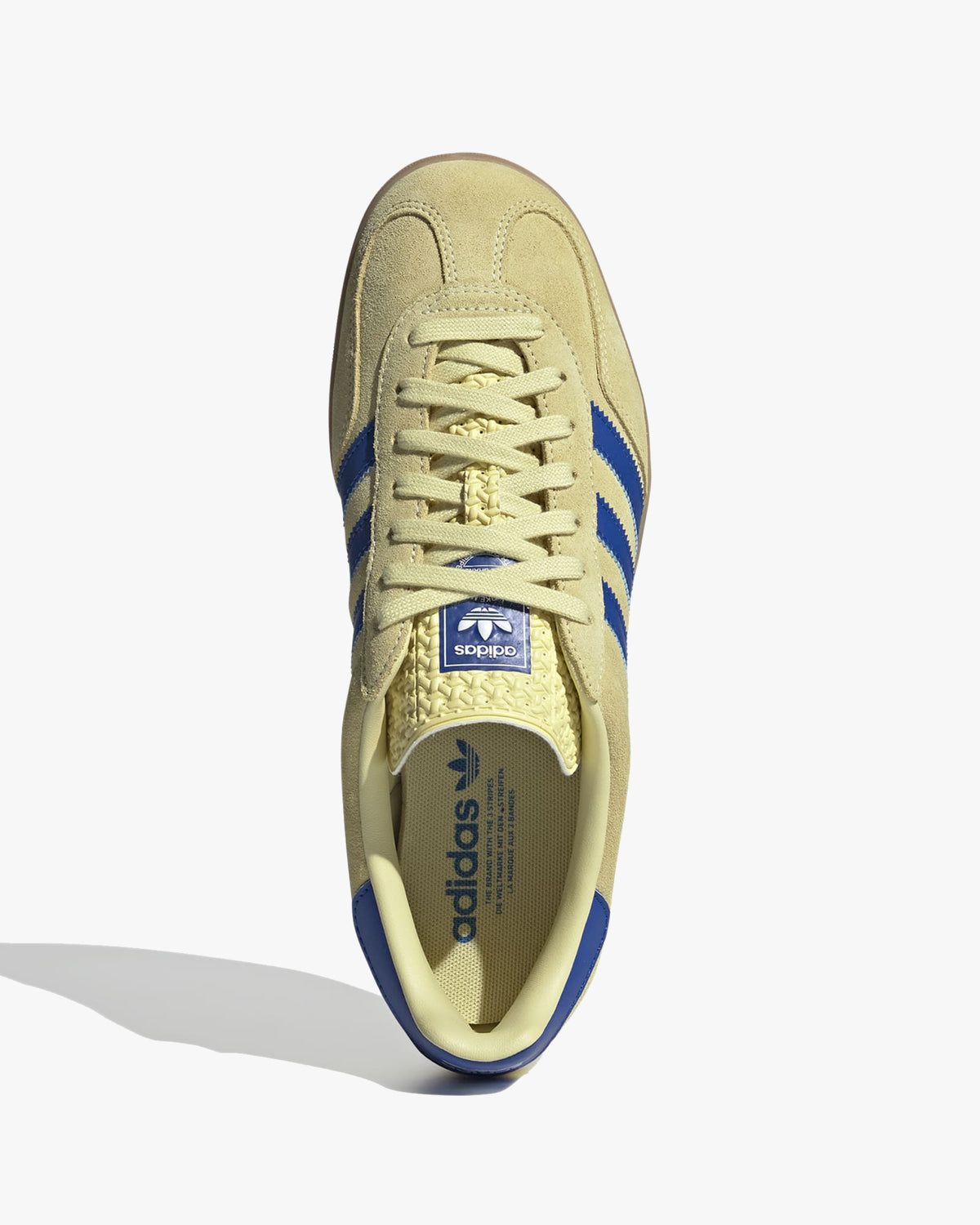 Adidas Gazelle Indoor - Powder Yellow / Royal Blue / Cloud White | Adidas Originals Trainers | JEANSTORE