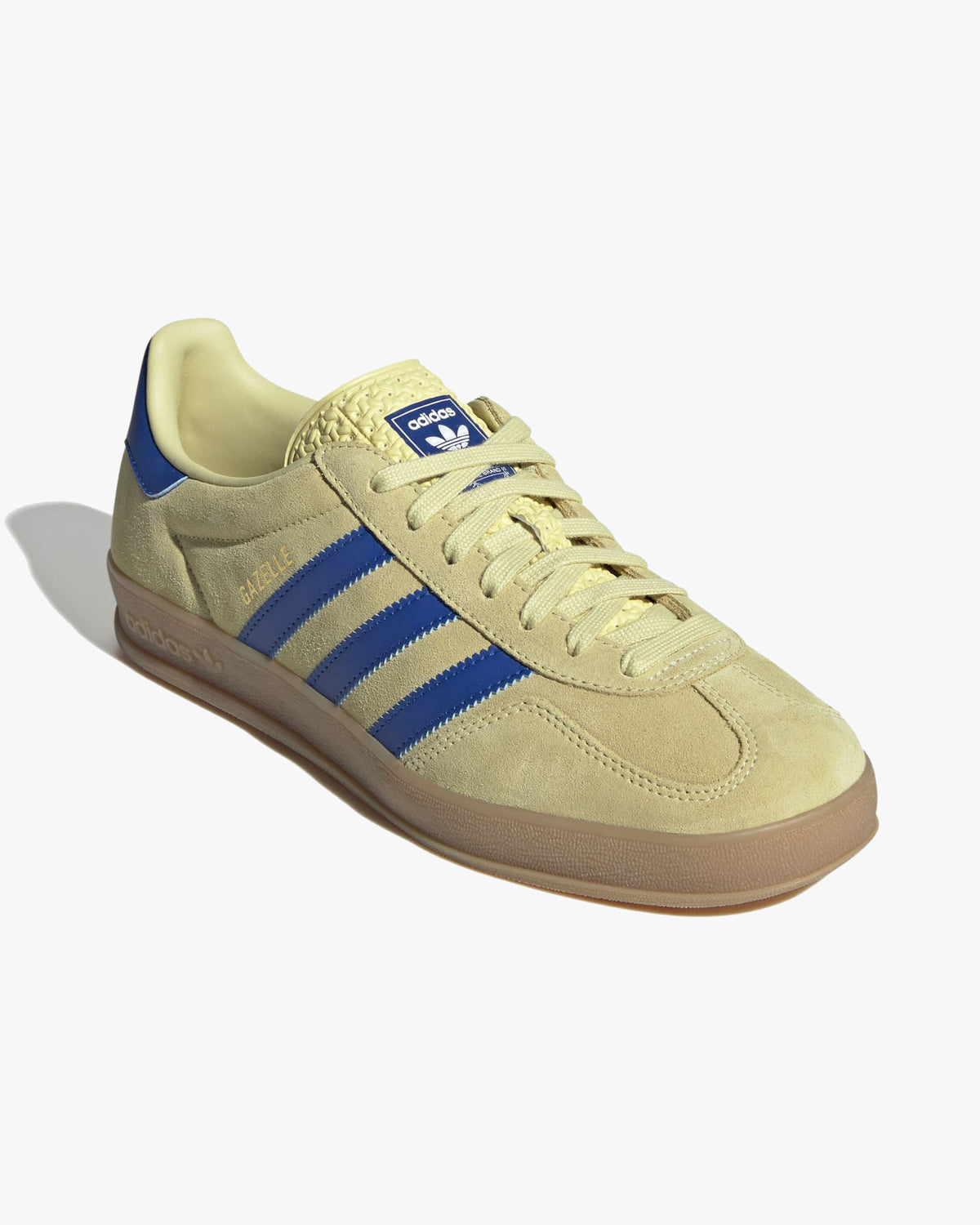 Adidas Gazelle Indoor - Powder Yellow / Royal Blue / Cloud White | Adidas Originals Trainers | JEANSTORE