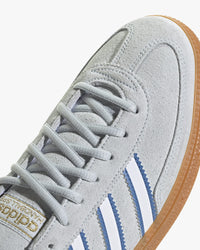 adidas handball spezial trainers top view showing laces and blue stripe detail