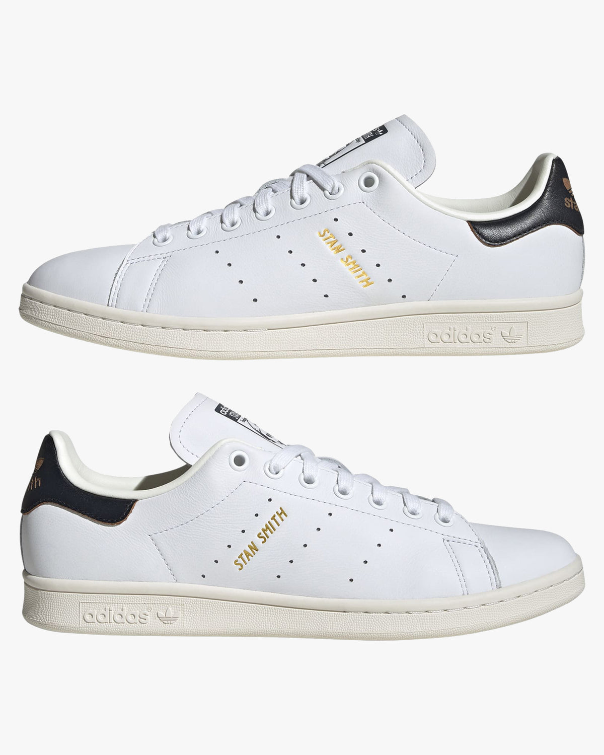 adidas stan smith trainers white and green pair viewed together