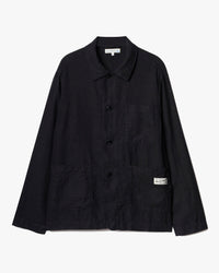 Merz b. Schwanen JKT05LI Workers Linen Jacket - Deep Black | Merz b. Schwanen Jackets & Coats | JEANSTORE