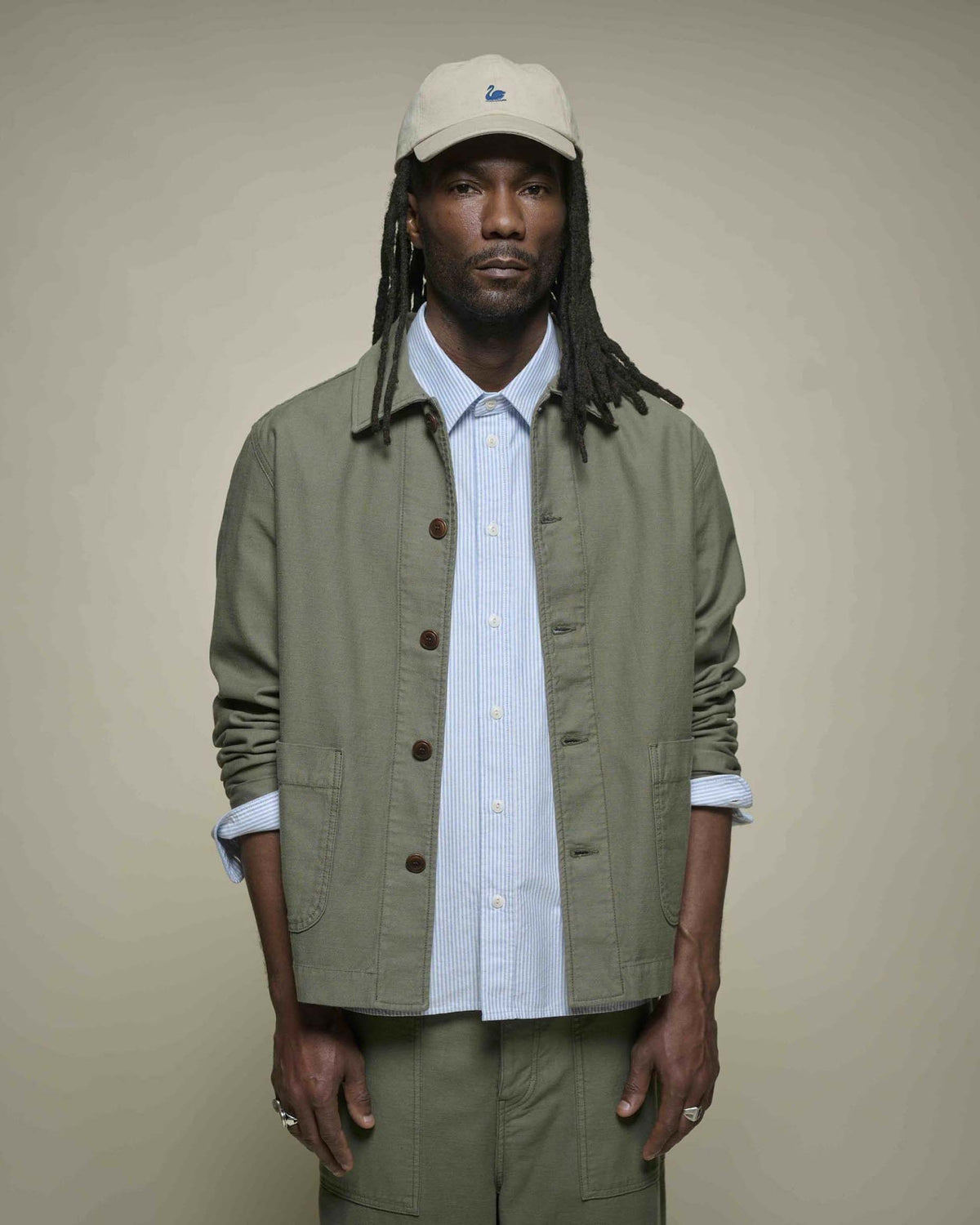 Merz b. Schwanen JKT08SC Cropped Workers Jacket - Army | Merz b. Schwanen Jackets & Coats | Jeanstore