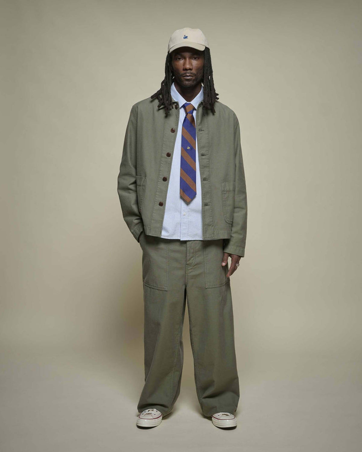 Merz b. Schwanen JKT08SC Cropped Workers Jacket - Army | Merz b. Schwanen Jackets & Coats | Jeanstore