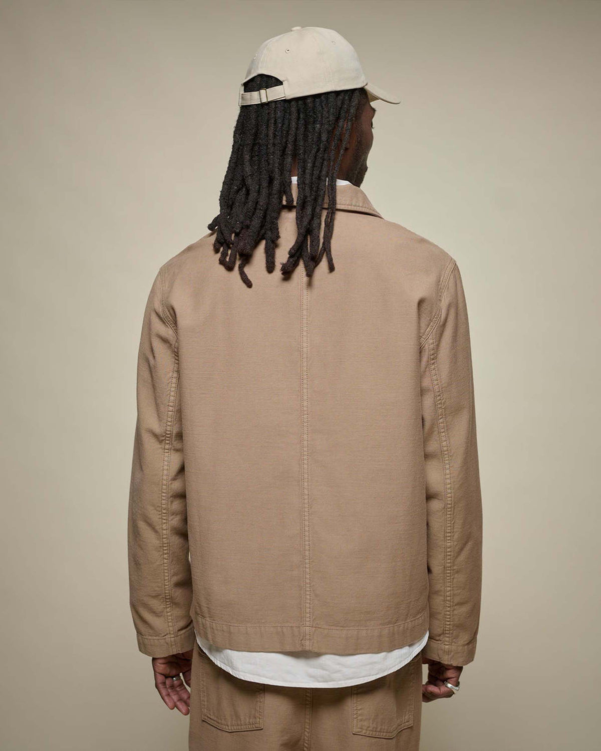 Merz b. Schwanen JKT08SC 9.7oz Cropped Workers Jacket - Dusted Khaki | Merz b. Schwanen Jackets & Coats | Jeanstore