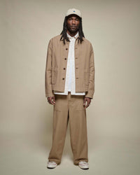 Merz b. Schwanen JKT08SC 9.7oz Cropped Workers Jacket - Dusted Khaki | Merz b. Schwanen Jackets & Coats | Jeanstore