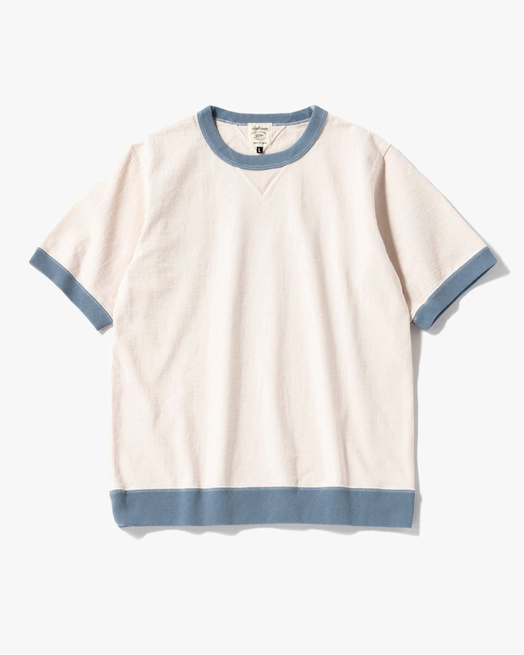 Jackman Dotsume Rib Tee - Shell Pink / Blue Grey