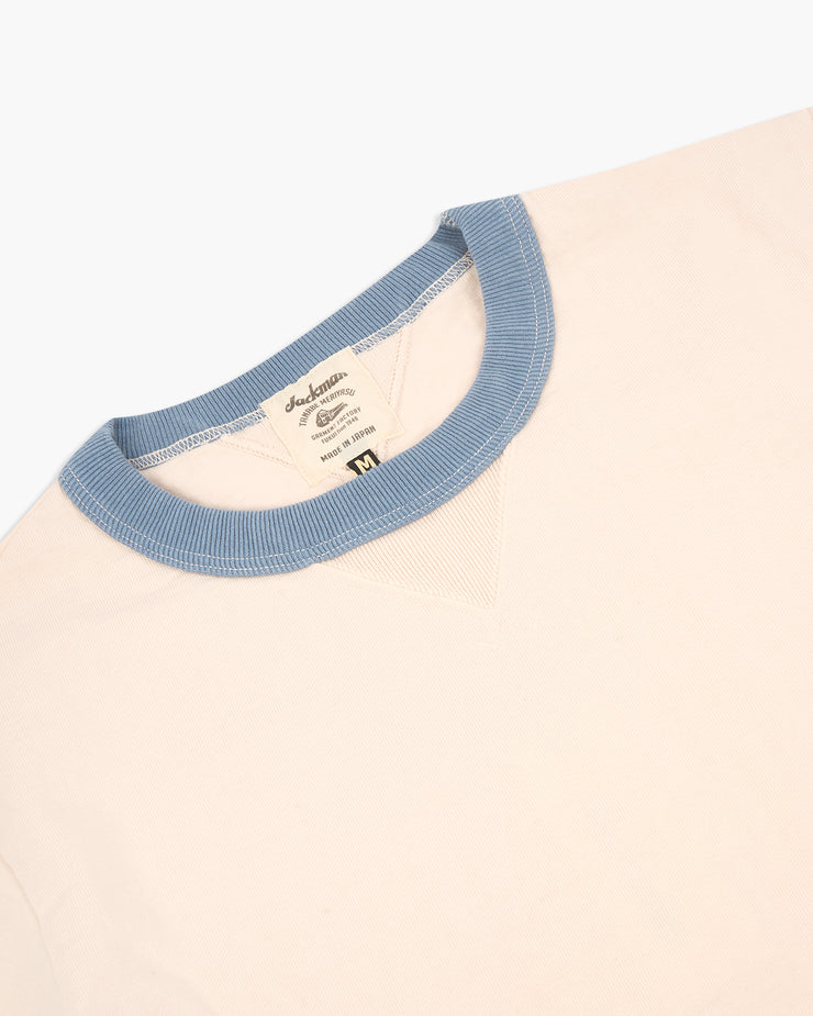 Jackman Dotsume Rib Tee - Shell Pink / Blue Grey