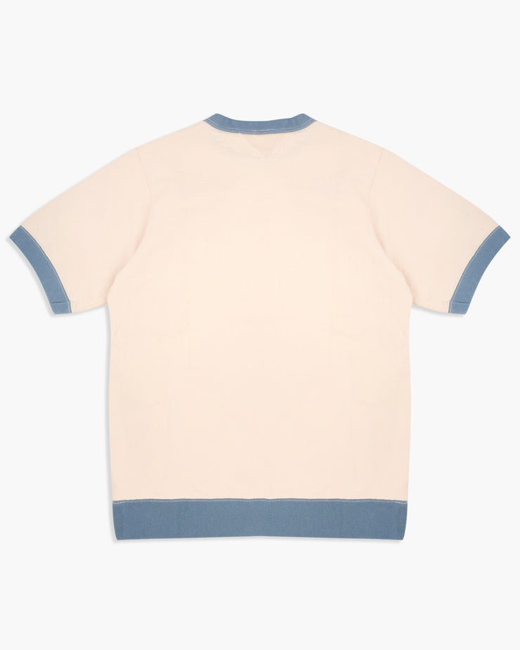 Jackman Dotsume Rib Tee - Shell Pink / Blue Grey