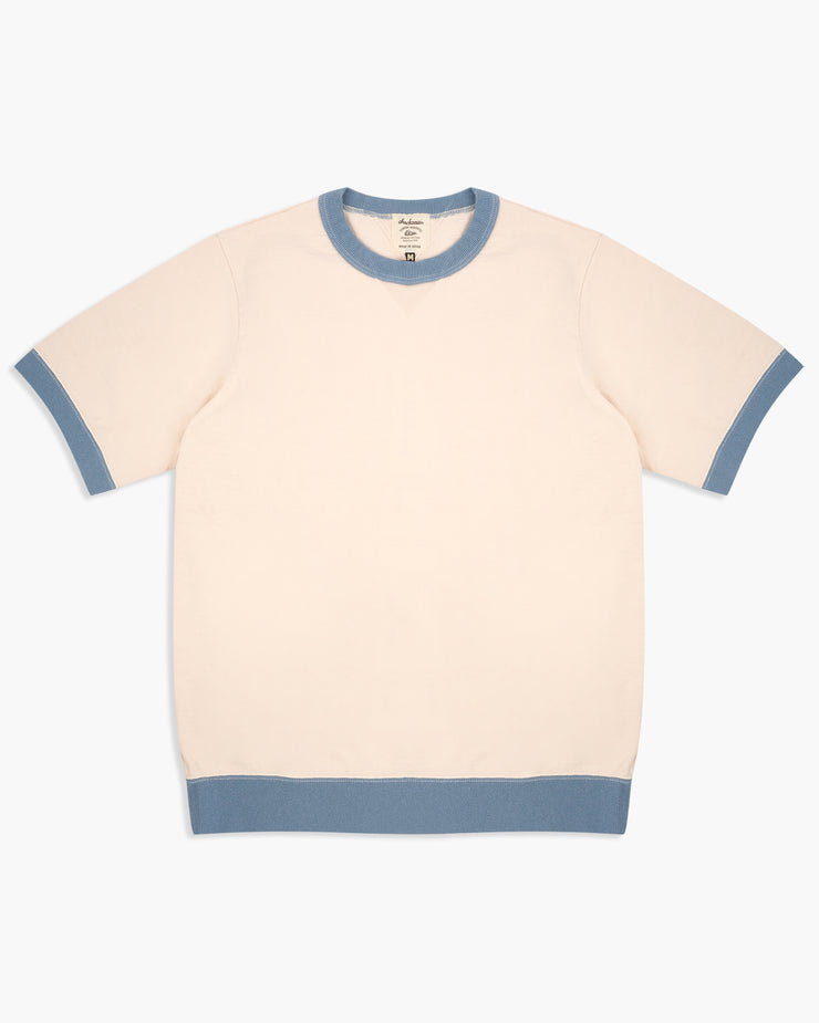 Jackman Dotsume Rib Tee - Shell Pink / Blue Grey