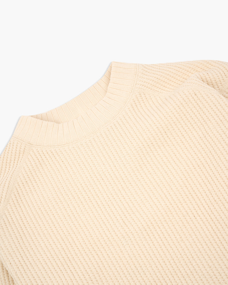 Jackman Waffle Mid-Neck Sweater - Ivory | Jackman Sweaters & Knitwear | JEANSTORE