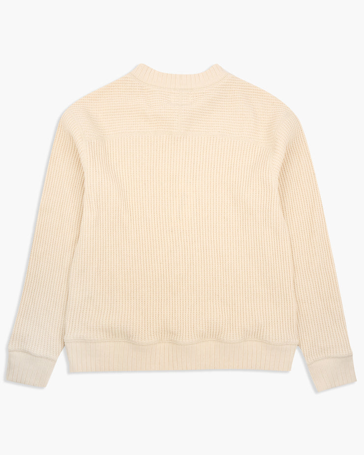 Jackman Waffle Mid-Neck Sweater - Ivory | Jackman Sweaters & Knitwear | JEANSTORE