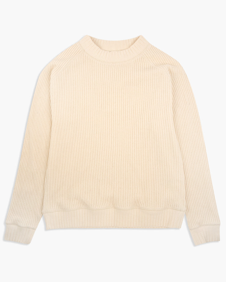 Jackman Waffle Mid-Neck Sweater - Ivory | Jackman Sweaters & Knitwear | JEANSTORE