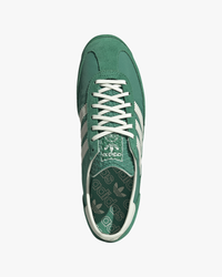 adidas womens sl72 og trainers green nylon upper with white stripes top view
