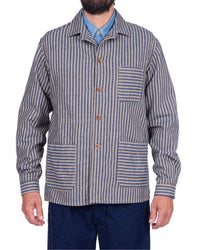 Captain Santors Striped Work Jacket - Blue / Beige