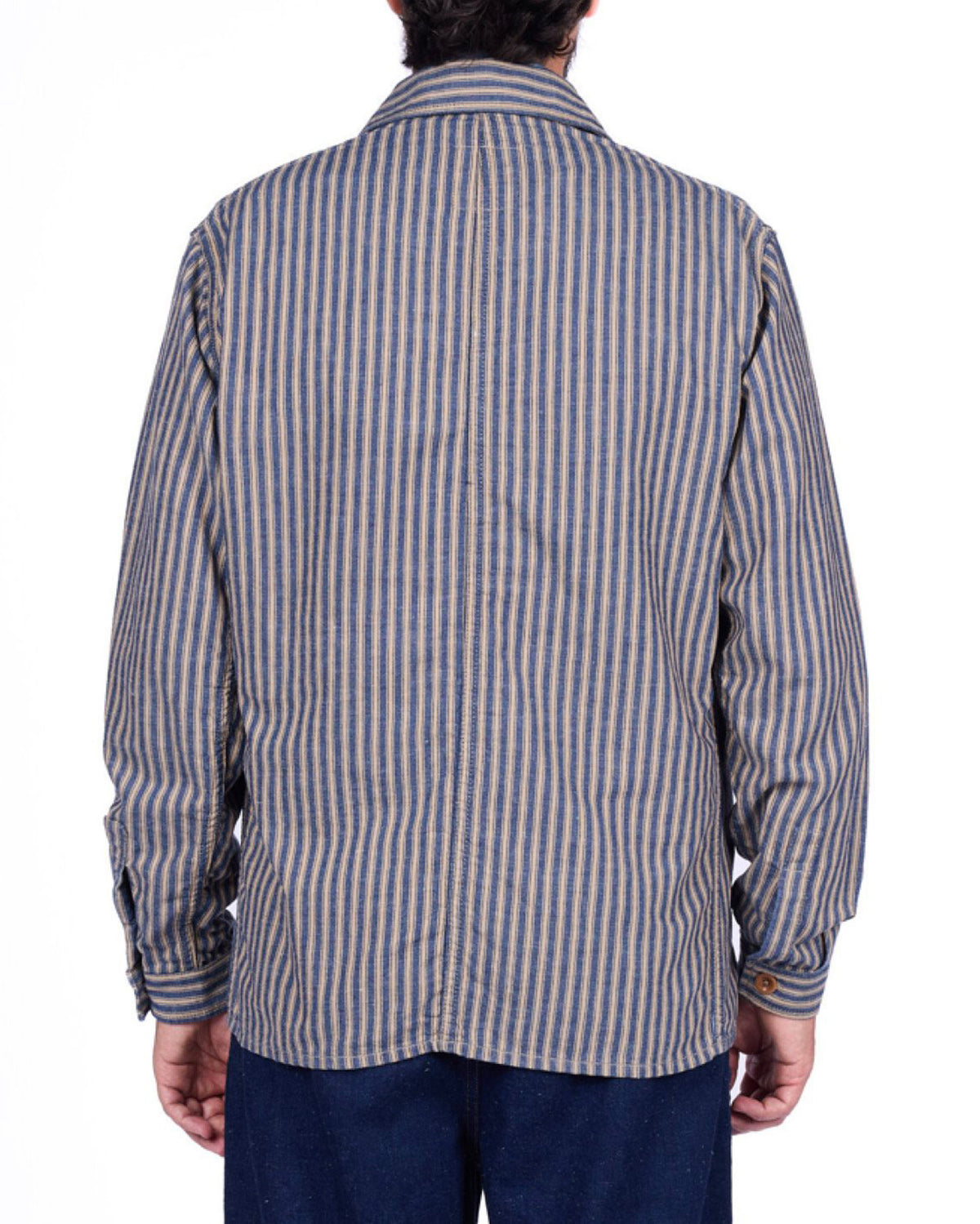 Captain Santors Striped Work Jacket - Blue / Beige
