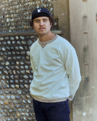 Jackman Dotsume Rib L/S Tee - Off White / Dark Beige