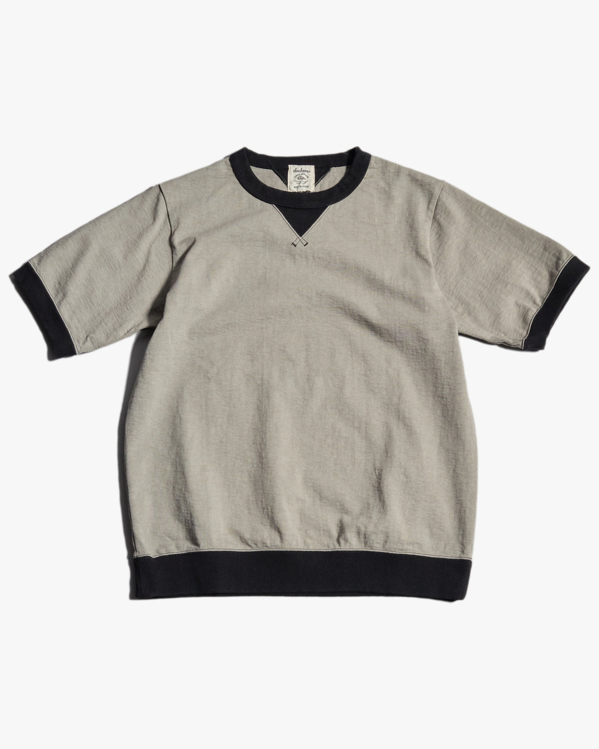 Jackman Dotsume Rib Tee - Lizard Grey / Elephant Grey