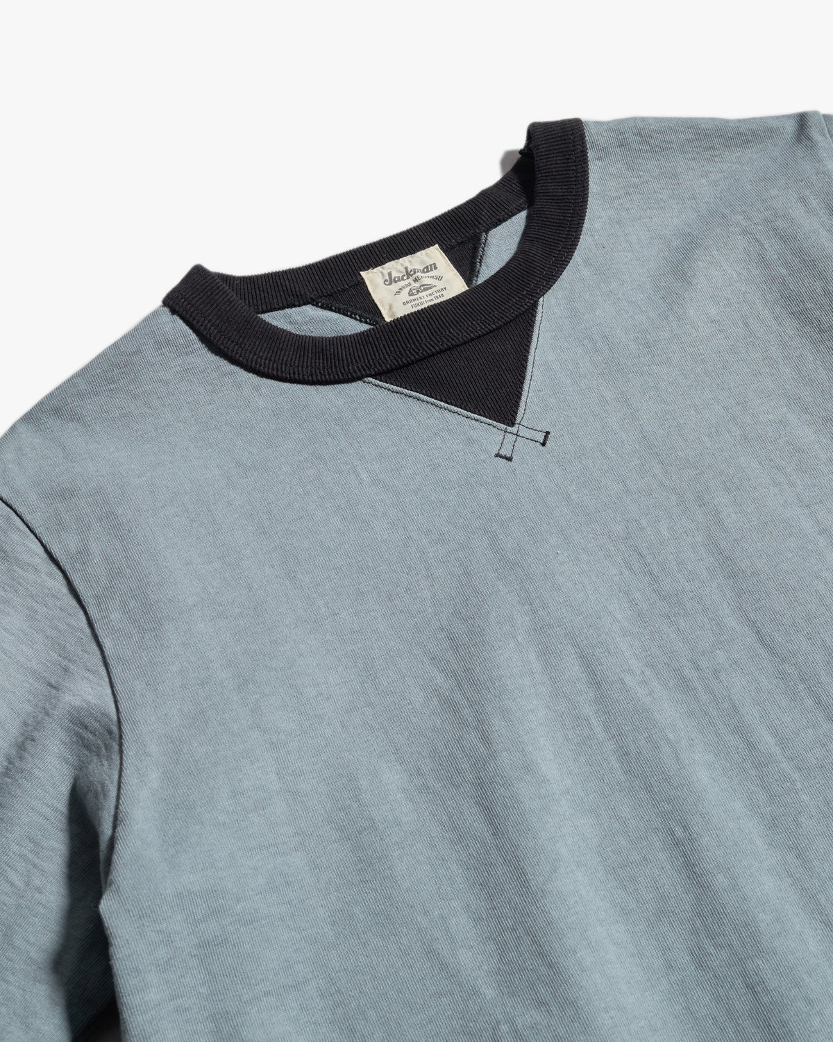Jackman Dotsume Rib Tee - Wolf Grey / Black | Jackman T Shirts | Jeanstore