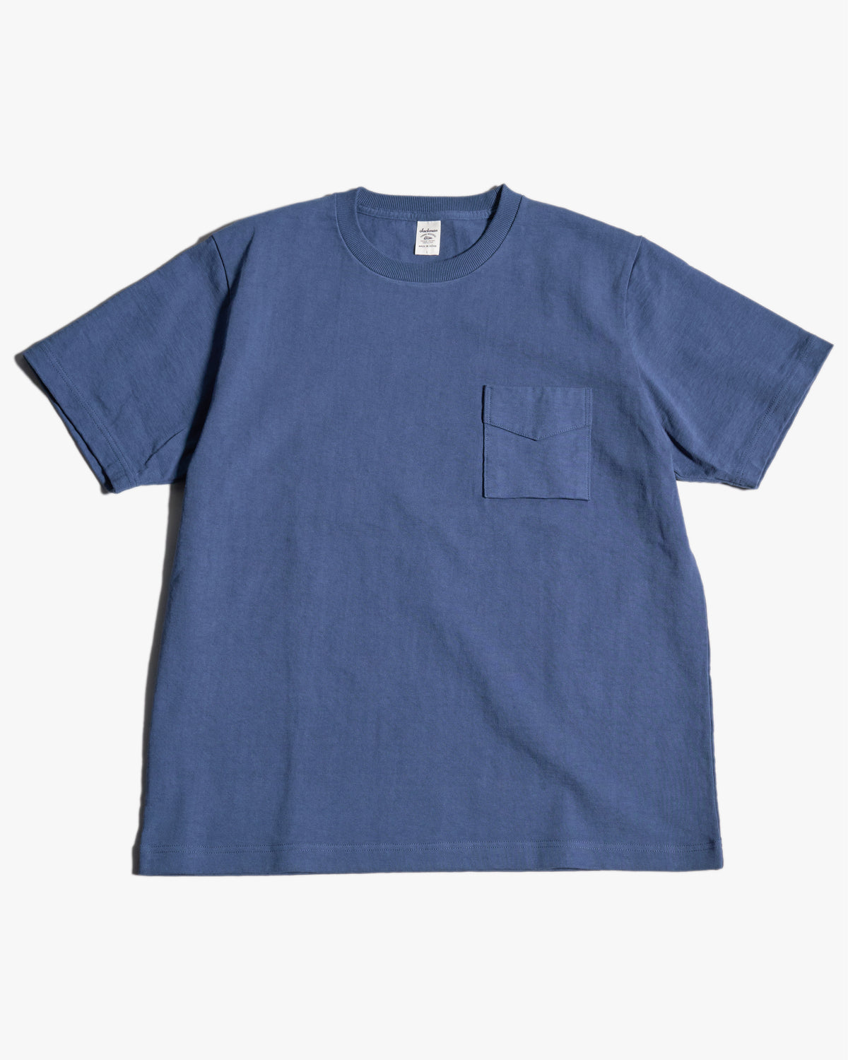 Jackman Dotsume Pocket Tee - Steel Blue