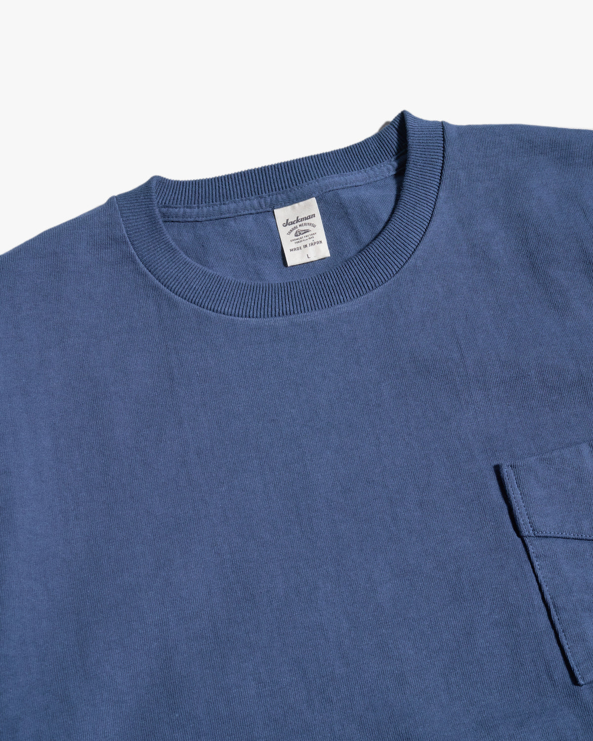 Jackman Dotsume Pocket Tee - Steel Blue