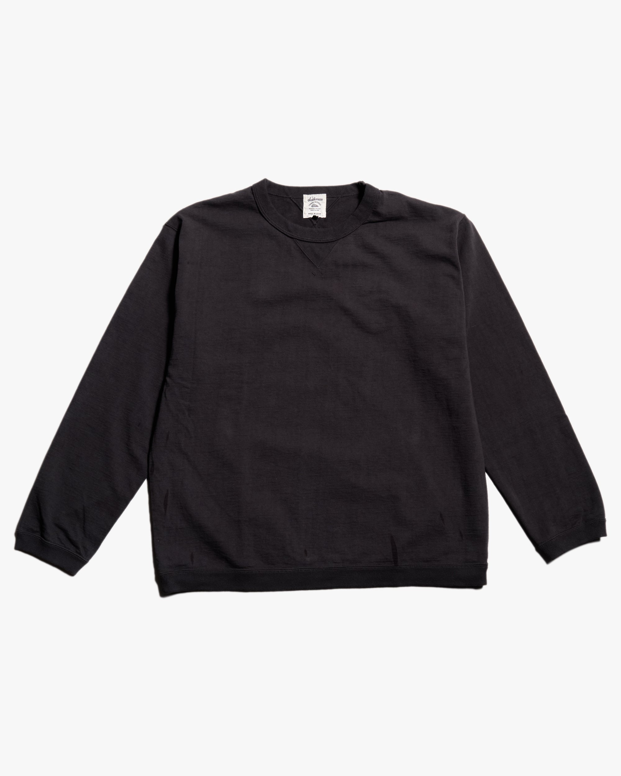 Jackman Dotsume Rib L/S Tee - Ink Black