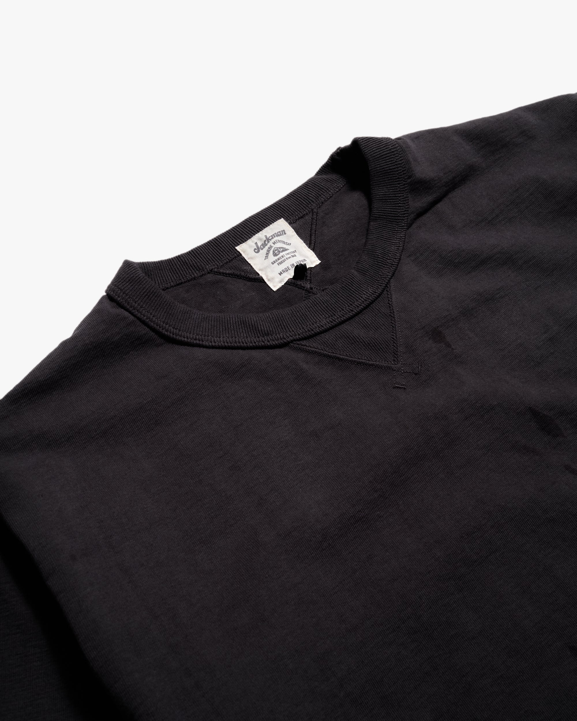 Jackman Dotsume Rib L/S Tee - Ink Black