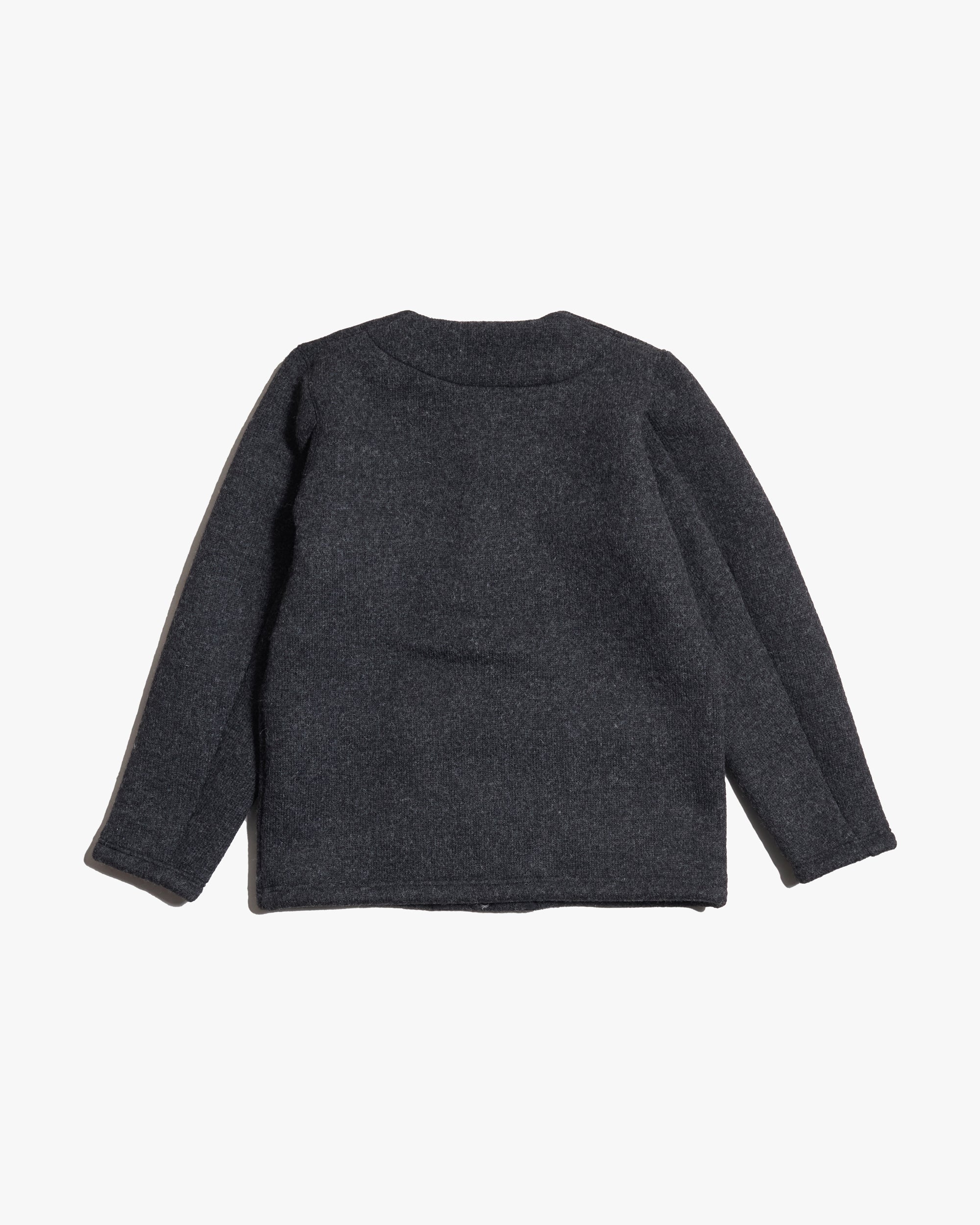 Jackman Wool Collarless Jacket - Heather Black