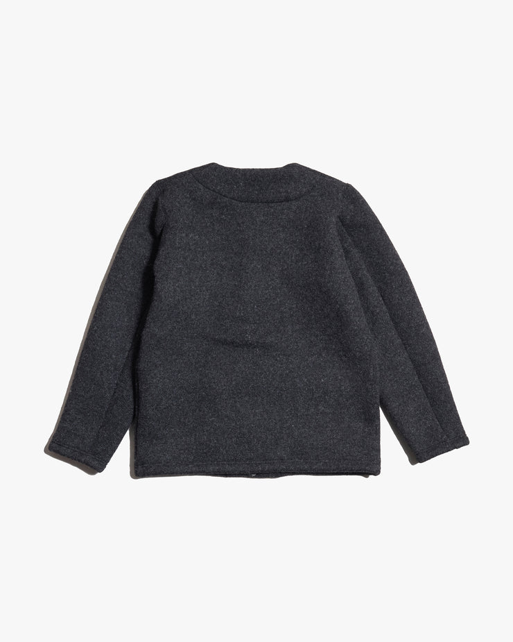 Jackman Wool Collarless Jacket - Heather Black