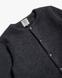 Jackman Wool Collarless Jacket - Heather Black