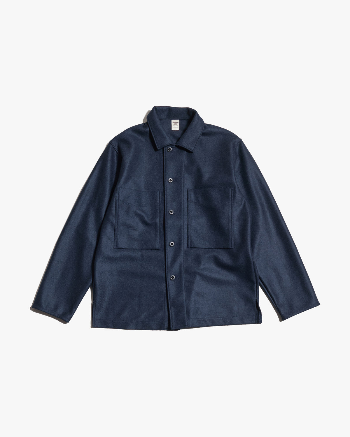 Jackman Comp Wool BB Shirt - Navy