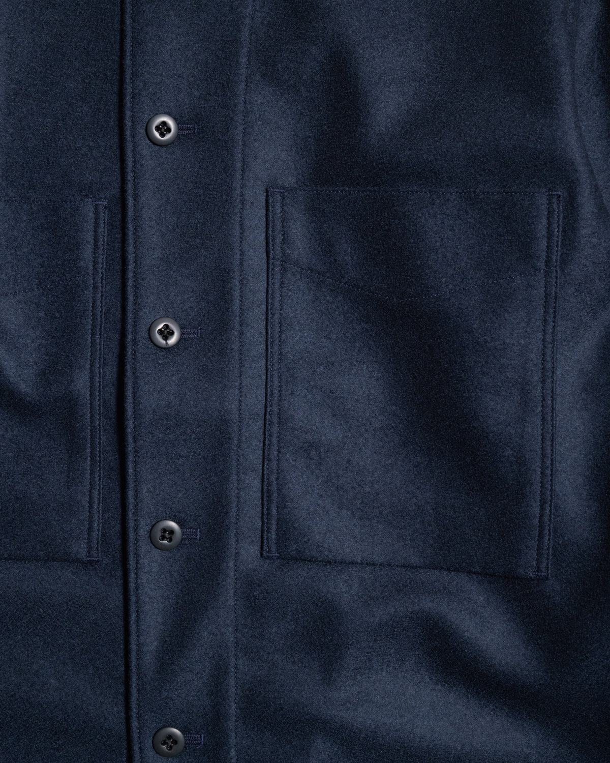 Jackman Comp Wool BB Shirt - Navy