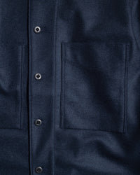 Jackman Comp Wool BB Shirt - Navy