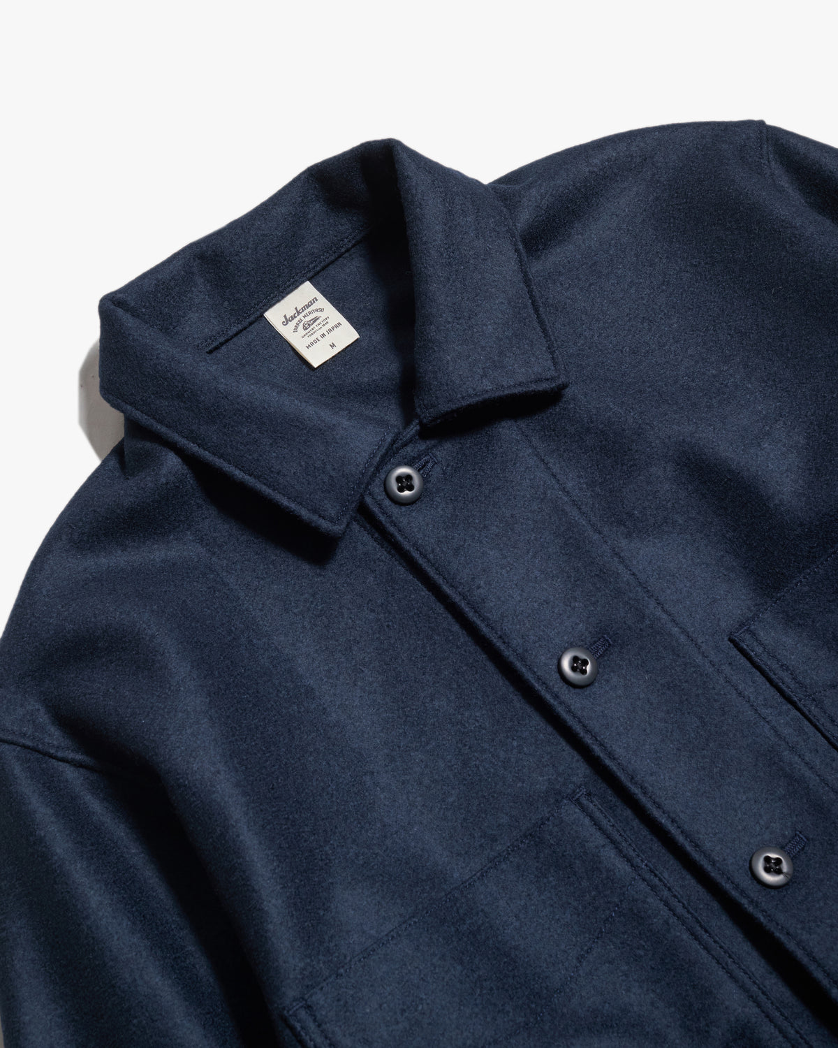 Jackman Comp Wool BB Shirt - Navy