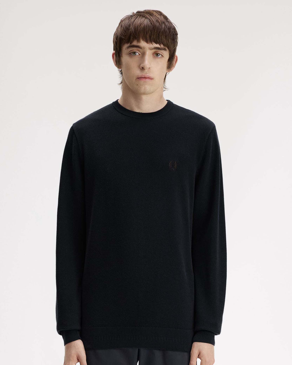 Fred Perry Pique Stitch Jumper - Navy