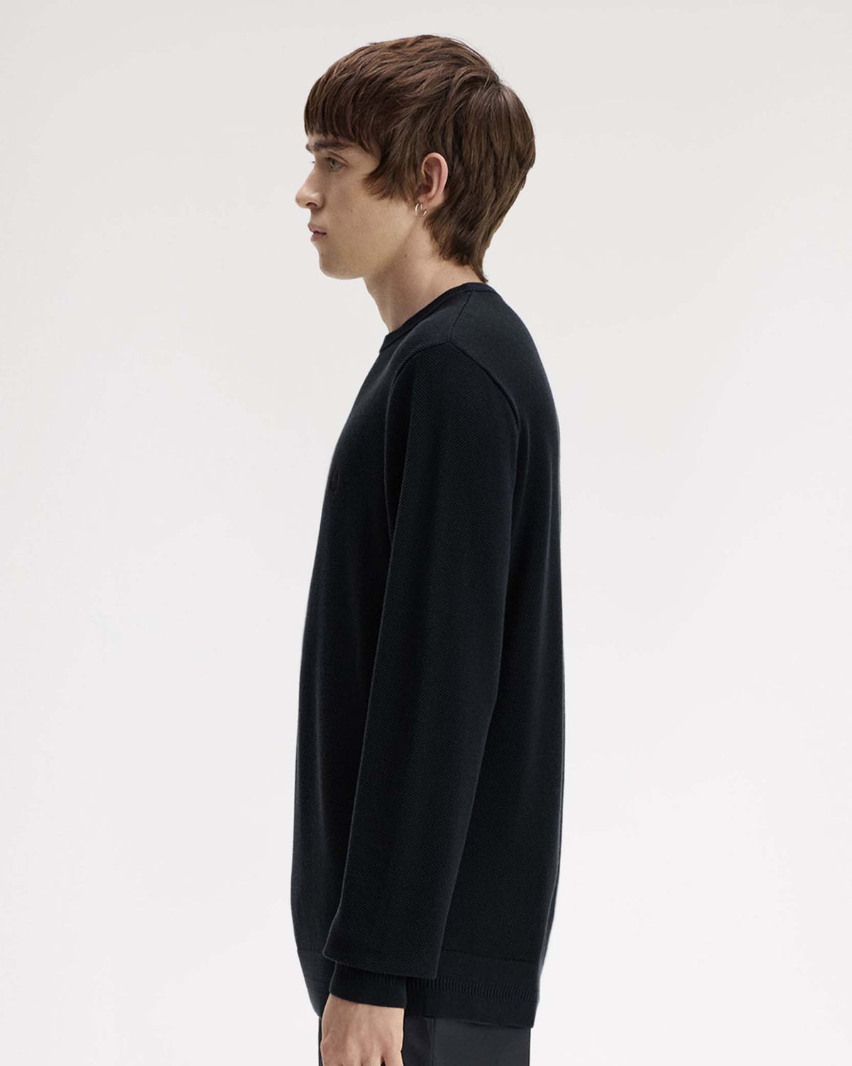 Fred Perry Pique Stitch Jumper - Navy