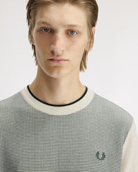 Fred Perry Tonic Waffle Knitted T-Shirt - Ecru