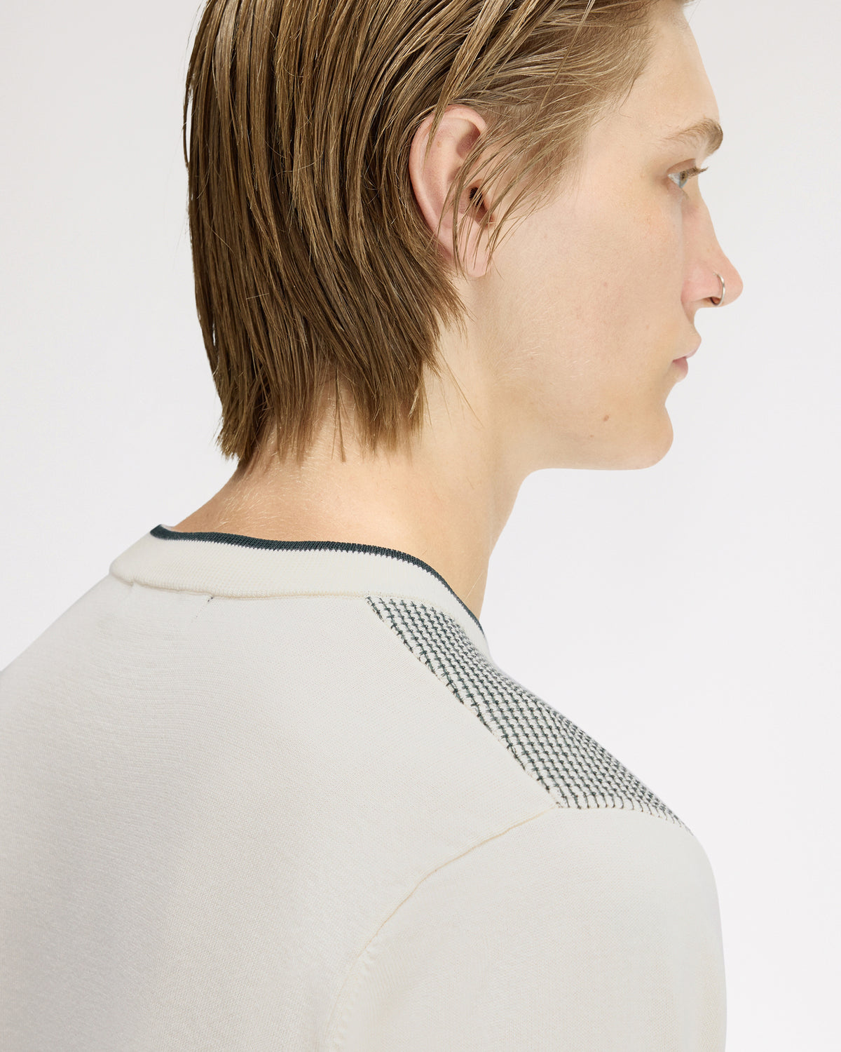 Fred Perry Tonic Waffle Knitted T-Shirt - Ecru