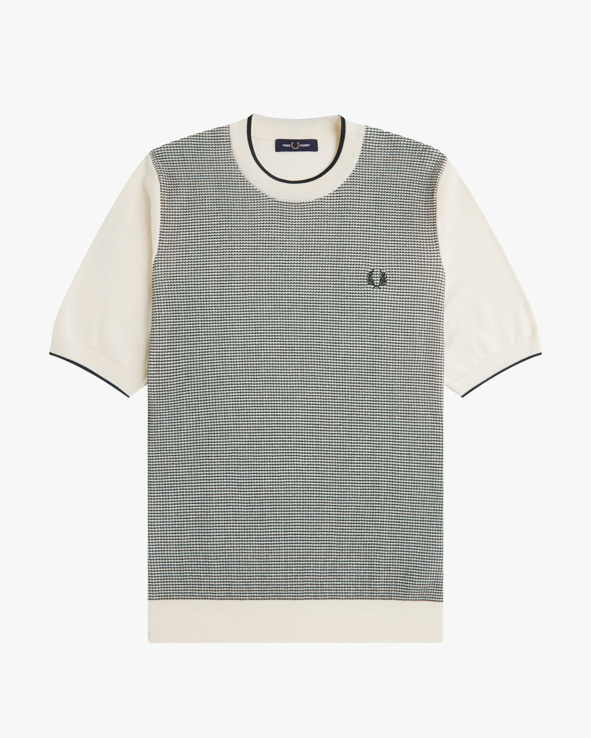 Fred Perry Tonic Waffle Knitted T-Shirt - Ecru