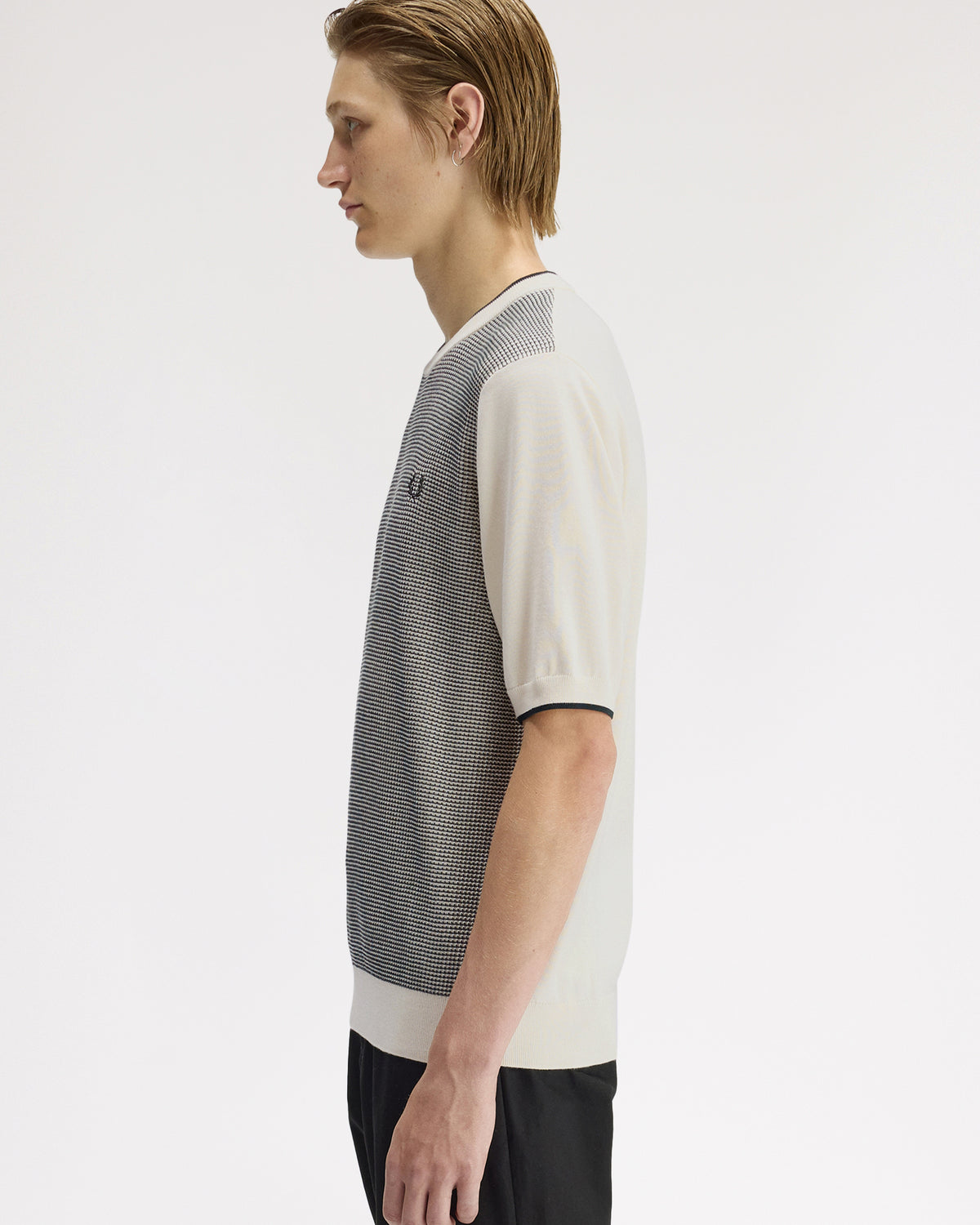 Fred Perry Tonic Waffle Knitted T-Shirt - Ecru